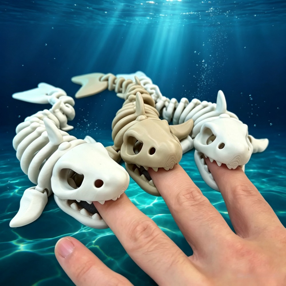Aquarium Fish Real - Haifisch-Skelett Aquarium-Dekoration Bewegliche Verzierung für Reptilien