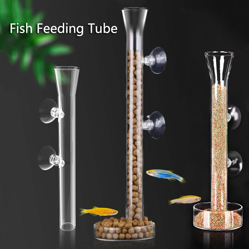 Aquarium Fish Holiday Food - Glas Aquarium Feeder Rohr Gericht Transparent