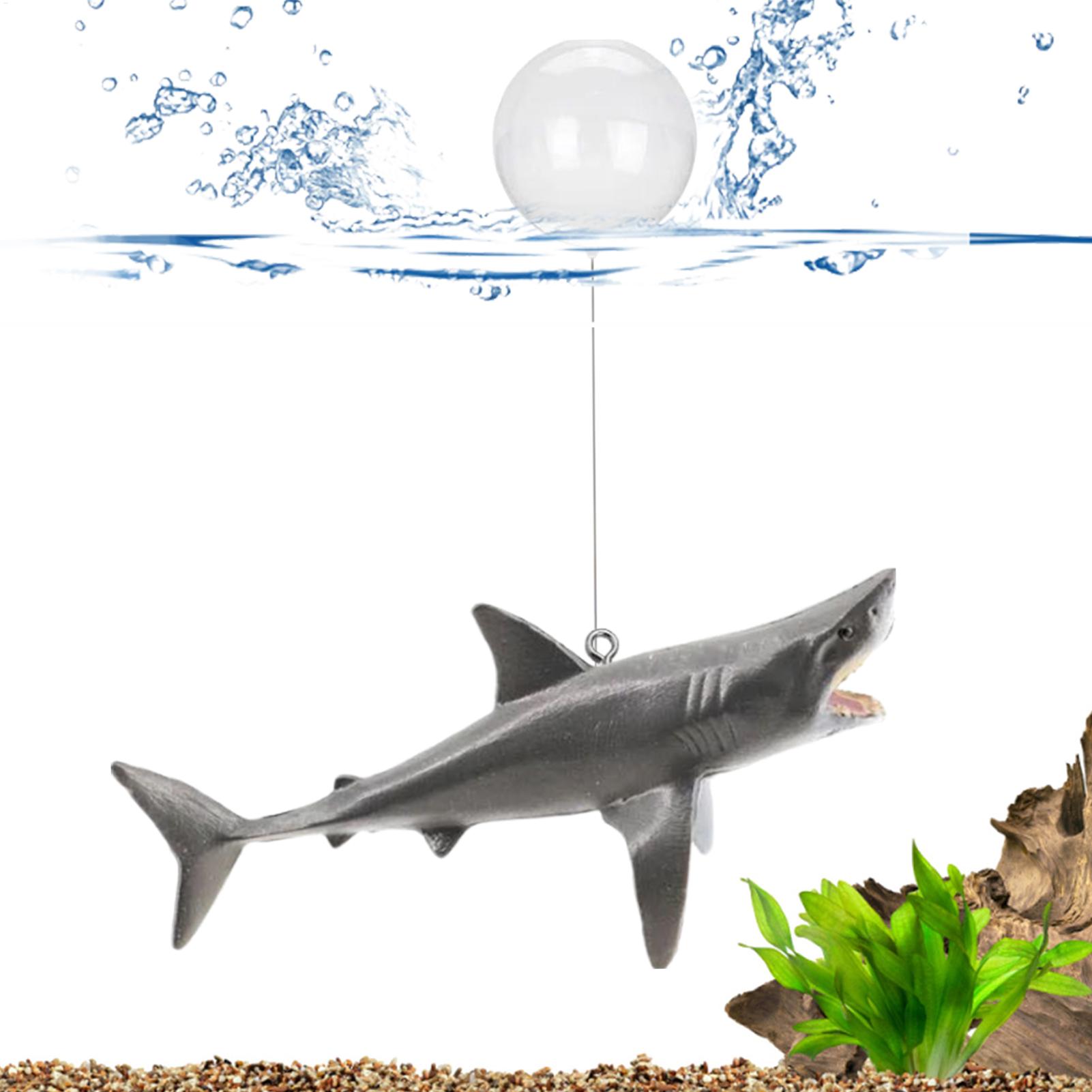 Aquarium Fish Escape - Schwimmende Hai-Aquarium-Landschaftsdekoration mit verstellbarer Position, schwimmende