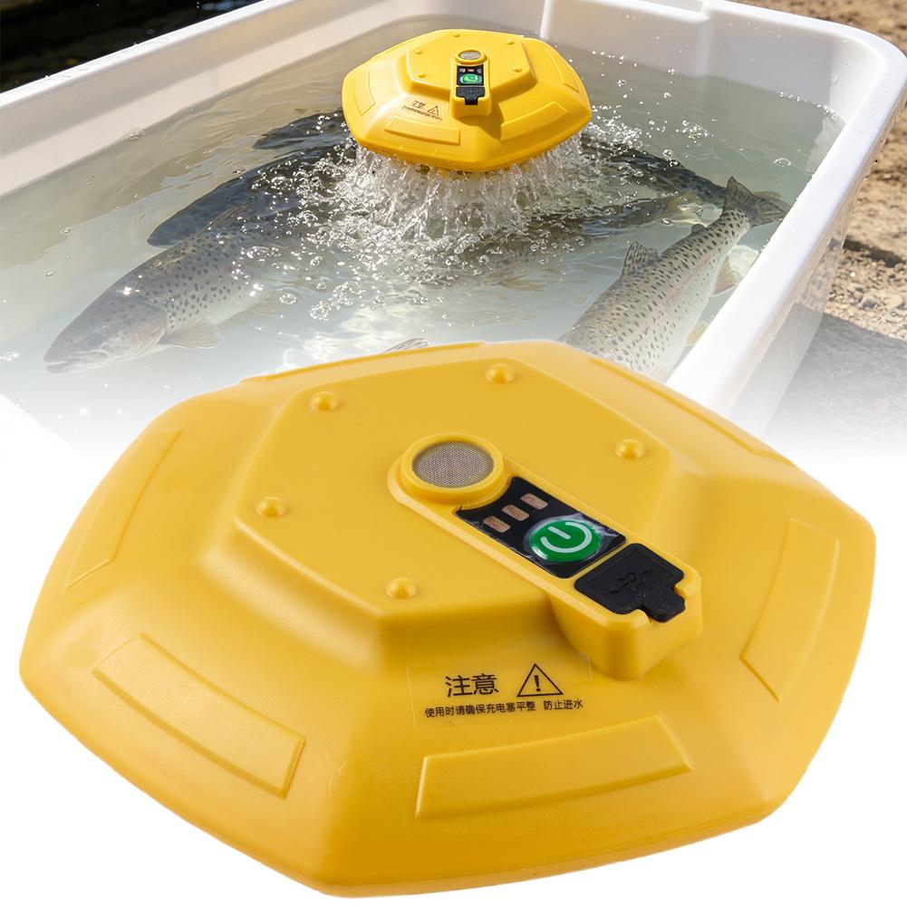 Aquarium Fish Escape - Tragbare schwimmende Fischbecken-Sauerstoffpumpe, 3000mAh wiederaufladbarer Belüfter,