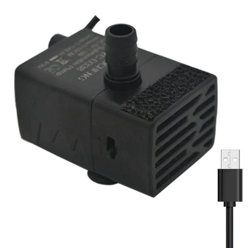 Aquarium Fish Real - USB-Aquarium-Tauchpumpe, 5V 5W Mini Einstellbare Durchflussfilterpumpe,